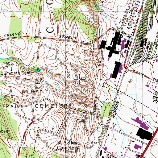 Topographic Map of Albany Rural Cemetery Soldiers' Lot, NY