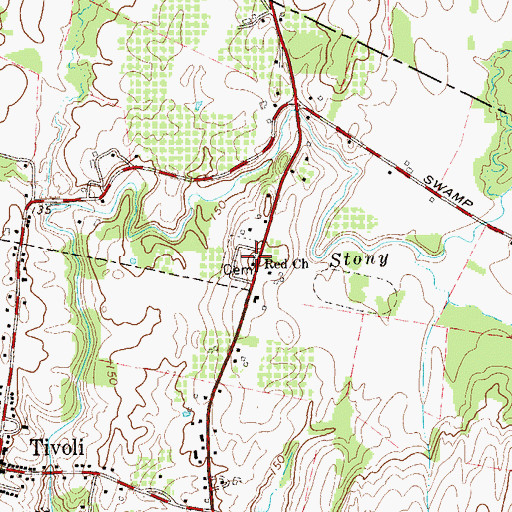 Topographic Map of Old Red - Madalin Church Cemetery, NY