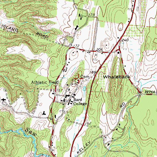 Topographic Map of Bard College Cemetery, NY