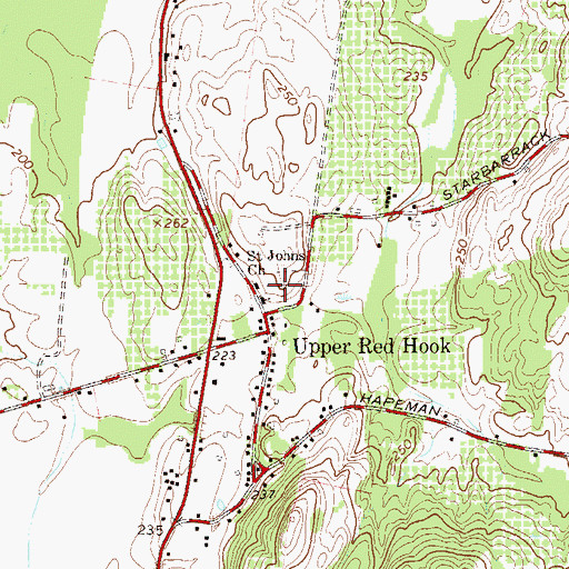 Topographic Map of Saint John's Church Cemetery, NY