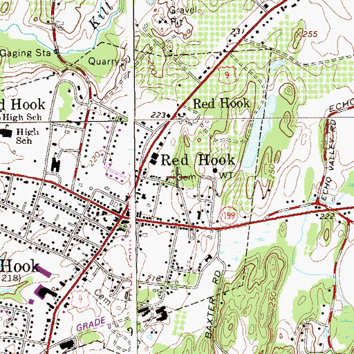 Topographic Map of Red Hook Methodist Burial Ground, NY