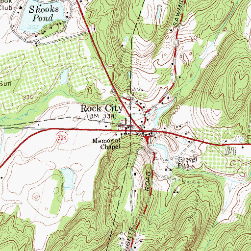 Topographic Map of Rock City Cemetery, NY