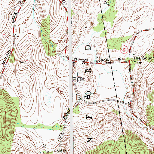 Topographic Map of Thompson Family Graveyard, NY