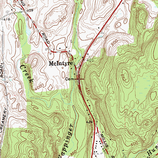 Topographic Map of Bangall Baptist Church Cemetery Number 1, NY