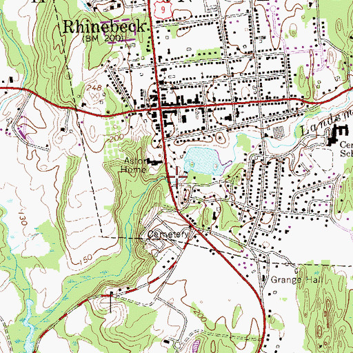 Topographic Map of Rhinebeck Dutch Reformed Cemetery, NY