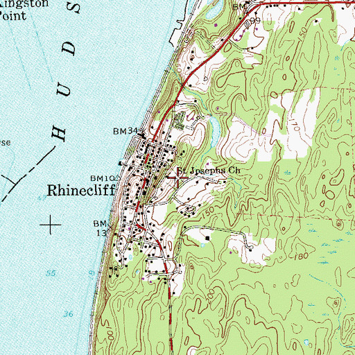 Topographic Map of Saint Joseph Cemetery, NY