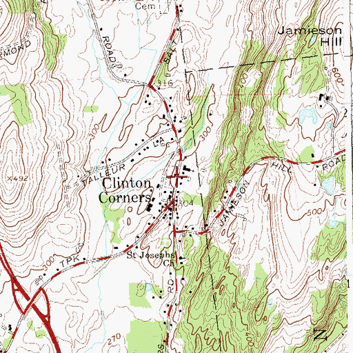 Topographic Map of Friends Creek Meeting Cemetery, NY