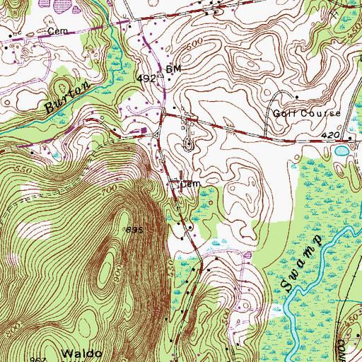 Topographic Map of Sheldon Family Burial Ground, NY
