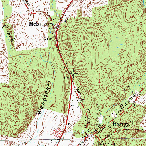 Topographic Map of Bangall Baptist Cemetery Number 2, NY