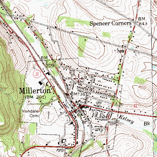 Topographic Map of Saint Patrick's Catholic Cemetery, NY