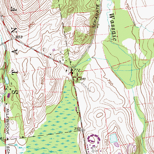 Topographic Map of Separate Burying Ground, NY