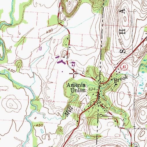 Topographic Map of Amenia Union Cemetery, NY