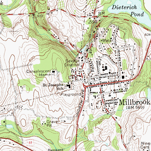 Topographic Map of Saint Josephs Catholic Cemetery, NY