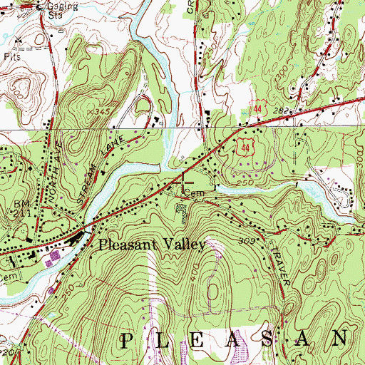 Topographic Map of Saint Paul's Episcopal Cemetery, NY