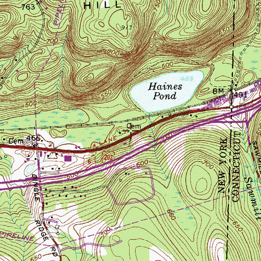 Topographic Map of Haines Family Burial Ground, NY