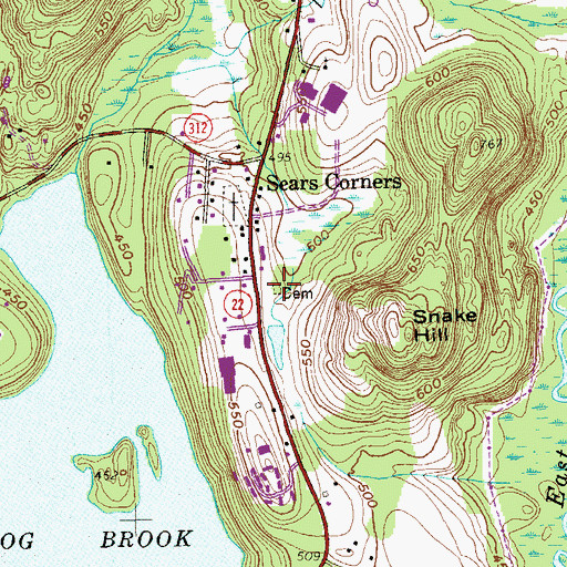 Topographic Map of Sherwood - Minor Cemetery, NY