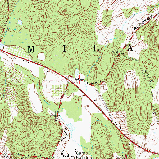 Topographic Map of Quaker Burial Ground - Thorpe Cemetery, NY