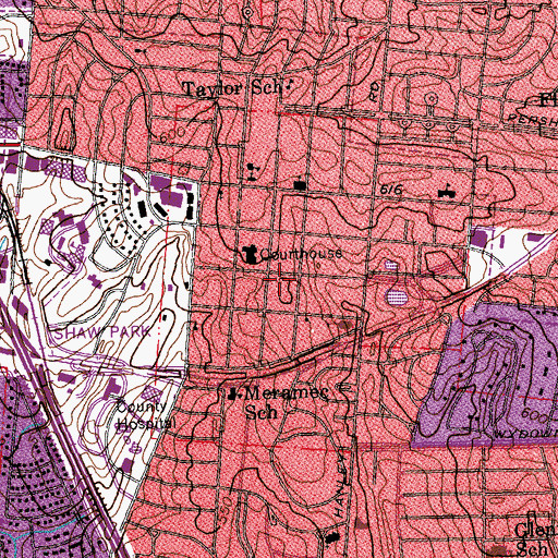 Topographic Map of Buzz Westfall Justice Center Jail, MO
