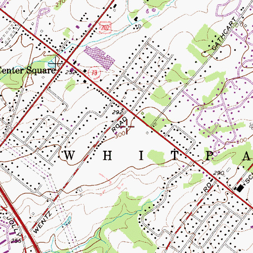 Topographic Map of Whitpain Township Police Department, PA