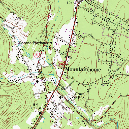 Topographic Map of Barrett Township Police Department, PA