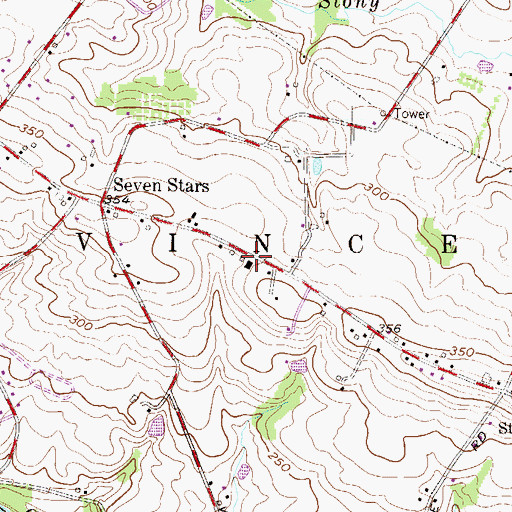 Topographic Map of East Vincent Township Police Department, PA