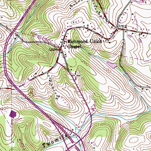 Topographic Map of Brighton Township Police Department, PA