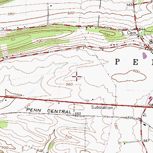 Topographic Map of Pennsylvania State Police Troop F Selinsgrove Station, PA