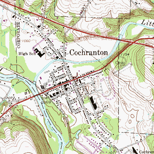 Topographic Map of Cochranton Police Department, PA