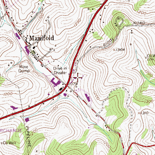 Topographic Map of South Strabane Township Police Department, PA