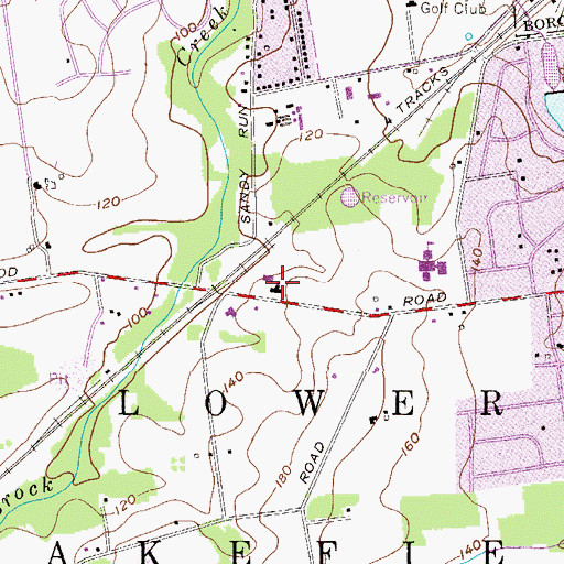 Topographic Map of Lower Makefield Township Police Department, PA