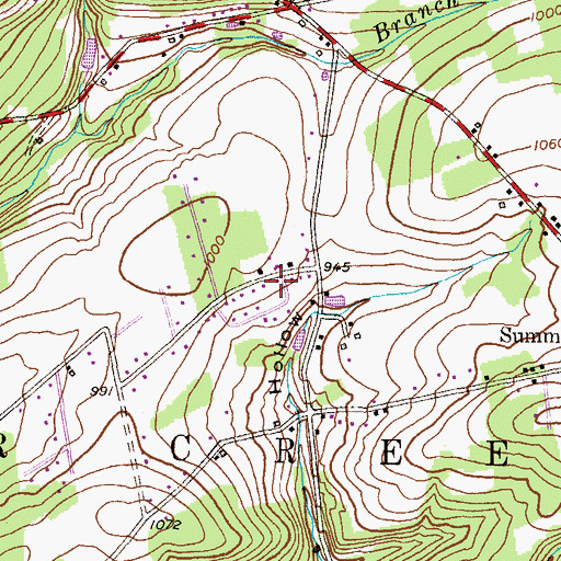 Topographic Map of Briar Creek Township Police Department, PA