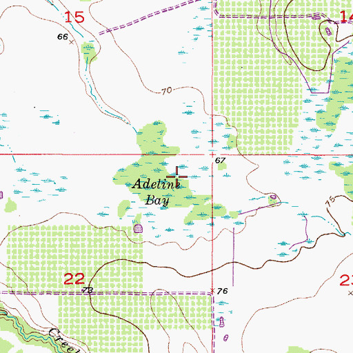 Topographic Map of Adeline Bay, FL