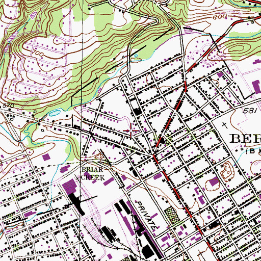 Topographic Map of Berwick Police Department, PA
