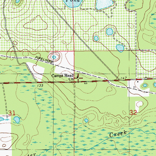 Topographic Map of Adventist Church, FL