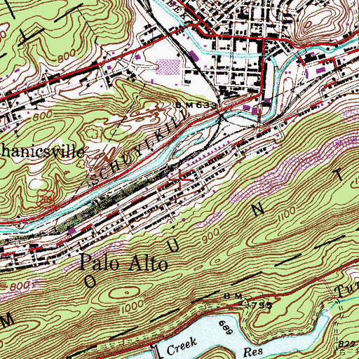 Topographic Map of Palo Alto Police Department, PA