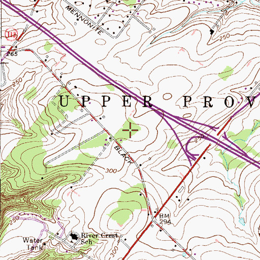Topographic Map of Upper Providence Police Department, PA