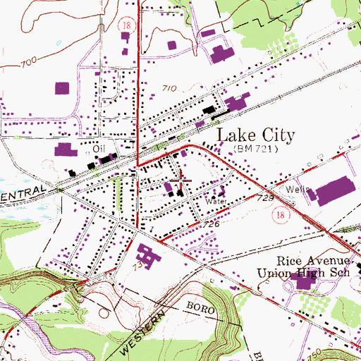 Topographic Map of Lake City Police Department, PA