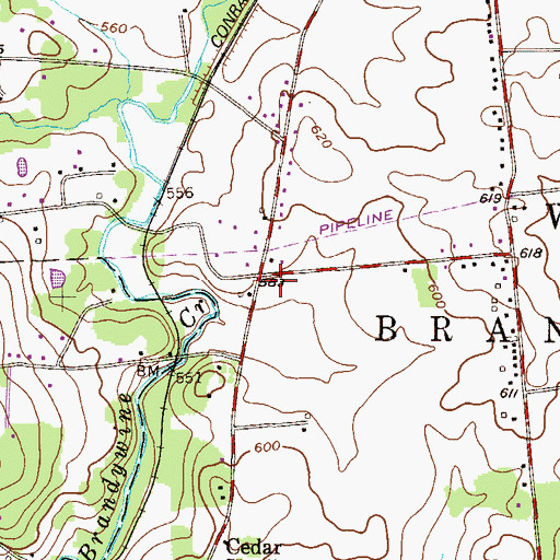 Topographic Map of West Brandywine Township Police Department, PA