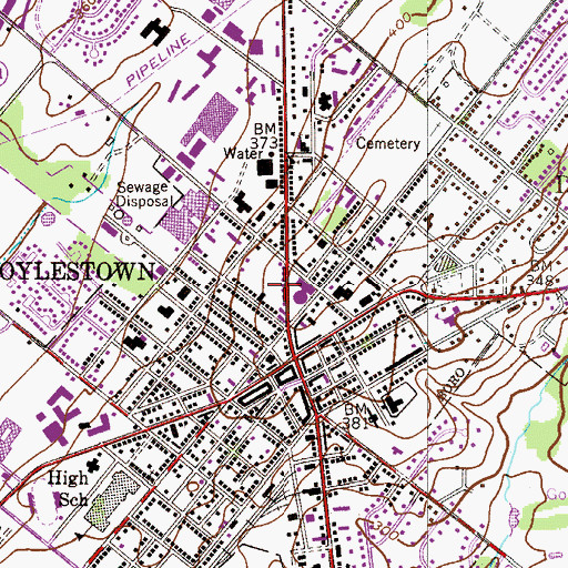Topographic Map of Bucks County Sheriff's Office, PA