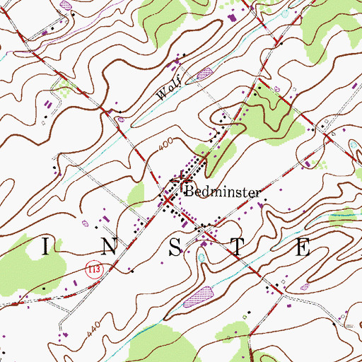 Topographic Map of Bedminster Township Police Department, PA