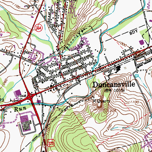 Topographic Map of Duncansville Police Department, PA