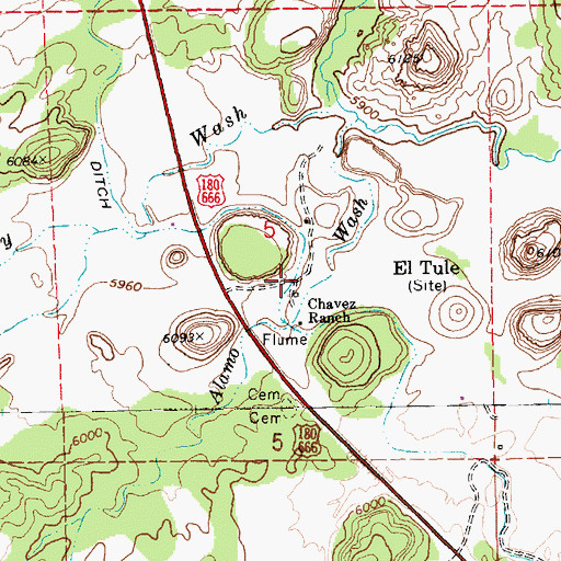 Topographic Map of Chavez Ranch, AZ