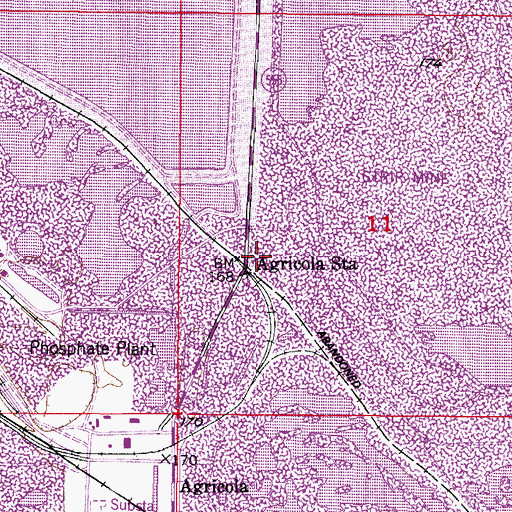 Topographic Map of Agricola Station, FL
