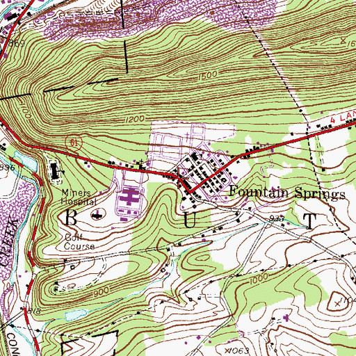 Topographic Map of Butler Township Police Department, PA