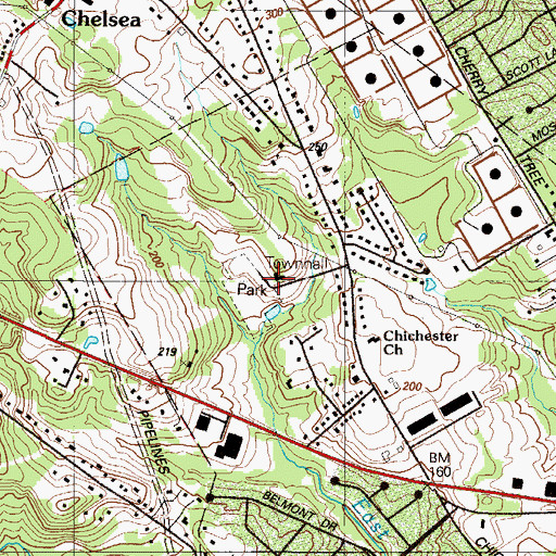 Topographic Map of Upper Chichester Township Police Department, PA