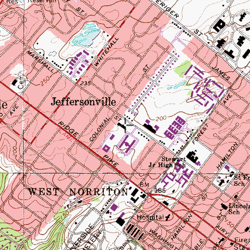 Topographic Map of West Norriton Police Department, PA