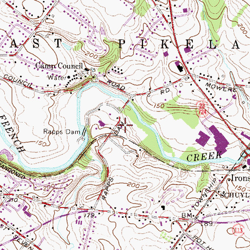 Topographic Map of East Pikeland Township Police Department, PA