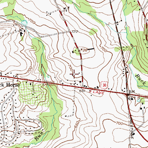Topographic Map of West Sadsbury Township Police Department, PA