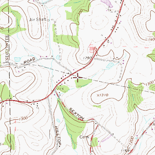 Topographic Map of Pennsylvania State Police Troop A Indiana Station, PA