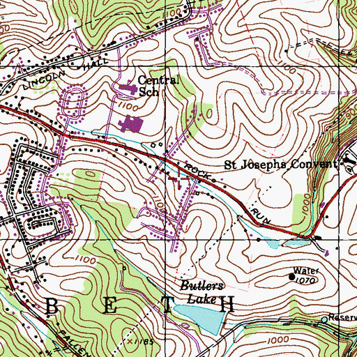 Topographic Map of Elizabeth Township Police Department, PA